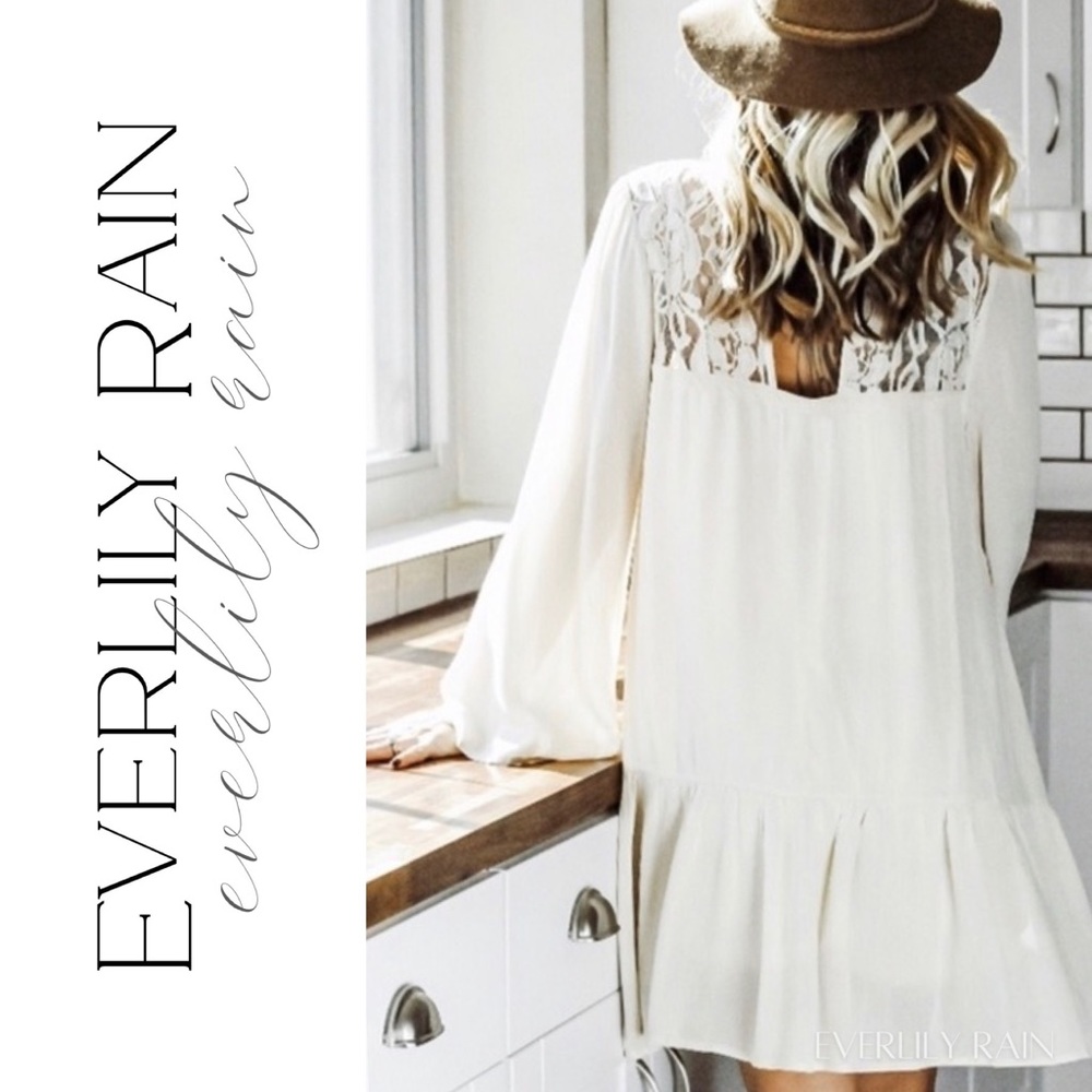 Gorgeous Peasant Dress with Lace Trim - Picture 7 of 12